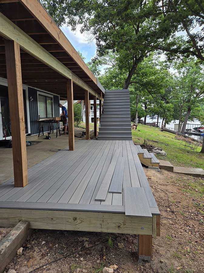 GMO Remodels deck build in progress